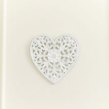 Melody Maison - White Floral Heart Wall Plaque - White