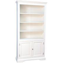 White linden wood bookcase 211x108x38 cm Made in Italy Studio bookcase Classic living room furniture Living room bookcases