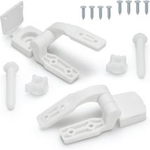 White Plastic Toilet Seat Hinge Replacement with Bolts Screw and Nuts