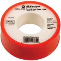 Dickie Dyer - White ptfe Thread Seal Tape 10pk 12mm x 12m 951652