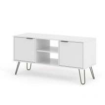 White Sideboard Cupboard With 2 Doors, 3 Drawers Living Room Storage Furniture