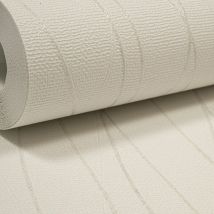 Ugepa - White Sliver Glitter Metallic Thin Lines Waves Textured Wallpaper