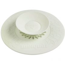 Wirquin - White Universal 2in1 Kitchen Sink Plug/Filter 110mm Stick Function Easy Use