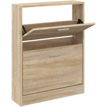 Vidaxl - Shoe Cabinet Oak 59x17x81 cm Engineered Wood Brown