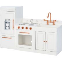 Teamson Kids - Little Chef Paris Modular Wooden Play Kitchen, White/Rose Gold