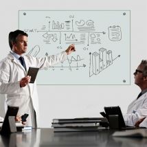 Mucola - Whiteboard Memoboard Glasboard esg Sicherheitsglas Milchglas Wandtafel Glastafel Pinnwand Edelstahl - 50x80