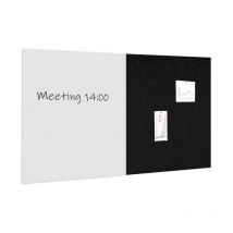 Whiteboard / Pinnwand-Paket 100x200 cm - 1 Whiteboard + 1 Akustikplatte - Schwarz