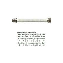 Whitestens Tubo Flessibile Per Acqua 3/4" L. Da 240 A 410 Mm Dn20 Mm - Maschio Fisso, Femmina Girevole 0512006