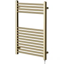 Wholesale Domestic - Colore Brushed Brass 800mm x 600mm Straight Electric Heated Towel Rail