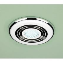 HIB - Turbo Chrome Bathroom Inline Extractor Fan with Cool White led Light - 32300