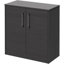 Wholesale Domestic - Horizon Graphite Grey 800mm Floor Standing Vanity Unit for Countertop Basins and 2 Doors with Polished Chrome Handles - Graphite