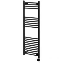 Wholesale Domestic - Marco Colore Matt Black 1200mm x 500mm Curved Digital Thermostatic Electric Heated Towel Rail