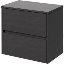 Wholesale Domestic - Montego Graphite Grey 600mm Wall Mounted Vanity Unit for Countertop Basins with 2 Drawers - Graphite Grey
