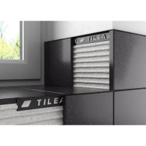 Tileasy - Black 10mm Square Edge Metal Tile Trim - BAT10
