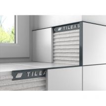 Tileasy Cobalt Grey 10mm Square Edge Metal Tile Trim - CGAT10