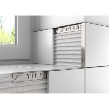 Tileasy - Stainless Steel Effect 10mm Square Edge Metal Tile Trim - SAT10