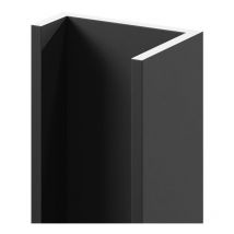Wholepanel - 10mm Matt Black Anodised Aluminium Wall Panel u Trim