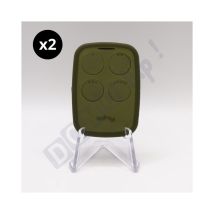 Why Evo Noa – Lot De 2 Télécommandes À 4 Boutons Vert Olive Multi-fréquences Et Universelle Pour Automatismes - 280-868 Mhz - Code Fixe Et Rolling 