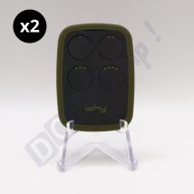 Why Evo Noa – Lot De 2 Télécommandes À 4 Boutons Vert Profond Multi-fréquences Et Universelle Pour Automatismes - 280-868 Mhz - Code Fixe Et Rolling 