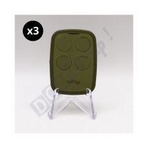 Sice - Why Evo noa – Lot de 3 Télécommandes à 4 boutons Vert Olive multi-fréquences et universelle pour automatismes - 280-868 MHz - Code fixe et