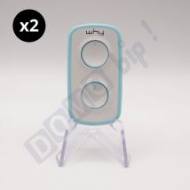 Why Evo noa Mini - 2er-Set 4-Tasten-Fernbedienung Pure Emerald Multi-Frequenz und Universal für Automatisierungen - 280-868 MHz - Fixed Code und