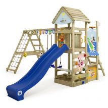 Wickey - Aire de jeux Portique bois Disney Story avec balançoire et toboggan Maison enfant exterieur avec bac à sable, échelle d'escalade &