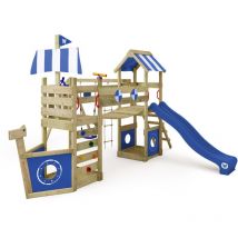 No Brand - Wickey Aire de jeux Portique bois StormFlyer avec balançoire et toboggan Cabane enfant exterieur avec bac à sable, échelle d'escalade &