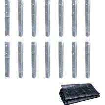 Wickey - Anclaje para postes SolidLock - set de anclajes para parque infantil de madera & columpio con malla antihierbas, anclaje en ángulo para
