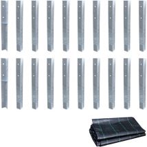 Wickey - Anclaje para postes SolidLock - set de anclajes para parque infantil de madera & columpio con malla antihierbas, anclaje en ángulo para