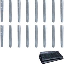 Wickey - Ancrage au sol ancrage poteau SolidLock - set de ancrages pour aire de jeux & portique balançoire avec toile anti-mauvaises herbes, ancrages