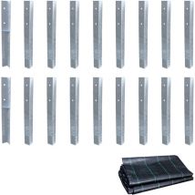 Wickey - Ancrage au sol ancrage poteau SolidLock - set de ancrages pour aire de jeux & portique balançoire avec toile anti-mauvaises herbes, ancrages