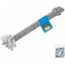 Wickey - Ancrage de sol QuickLock - Montage sûr dans le sol, galvanisé à chaud, vis incluses, pour pavillons, serres, caravanes, camping - 18 pièces
