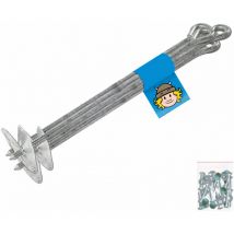 Wickey - Ancrage de sol QuickLock - Montage sûr dans le sol, galvanisé à chaud, vis incluses, pour pavillons, serres, caravanes, camping - 4 pièces