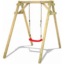 Wickey - Portique balançoire Aire de jeux Smart One Portique bois pour enfants - rouge