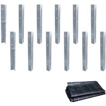 Set di ancoraggi angolari SolidLock con vello antierba per torri gioco, strutture di arrampicata e altalene - 12 pezzo - Wickey