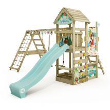 Wickey Spielturm Klettergerüst Disney Story mit Schaukel & Rutsche, Kletterturm mit Sandkasten, Leiter & Spiel-Zubehör – Vaiana