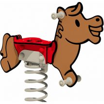 Spring rocker pro Horse Jolley - Developed according to en 1176 standards - for commercial playgrounds and campsites - brown/red - brown/red - Wickey