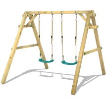 Wickey - Wooden swing set Sky Dancer Prime with Climbing extension Children's swing - turquoise