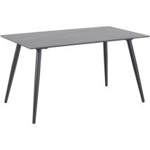 Hellin – Wicklow Esstisch 80x140 cm – Rechteckig – Schwarz – Metallbeine – Pflegeleicht – Modern