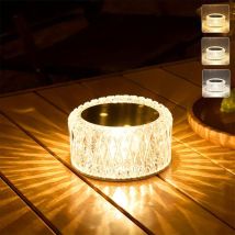 Wiederaufladbare Kristall Led Tischlampe Kabellos – 3 Helligkeitsstufen, 3 Lichtfarben Touch, Moderne Nachttischlampe Für Schlafzimmer