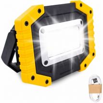 Wiederaufladbares LED-Baustellen-Flutlicht – 30 w Flutlicht-Batterie-Sicherheitslicht mit 3 Camping-Modi, COB-Flutlicht mit wasserdichtem usb zum