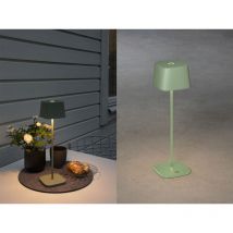 Wiederaufladbare led Outdoor Tischleuchte capri dimmbar in Grün, Höhe 36cm