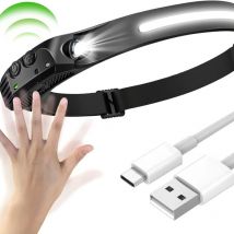 Wiederaufladbare LED-Stirnlampe für den Außenbereich – leichte USB-Stirnlampe, Silikon-Stirnlampe, tragbares Arbeitslicht, Lauflicht für den