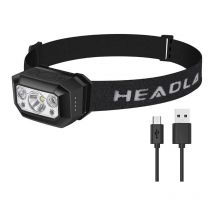 Aiperq Wiederaufladbare LED-Stirnlampe Rot Weiß Blau Grün Super-Stirnlampen 9 Modi 630 Lumen Wasserdicht Anwendbar