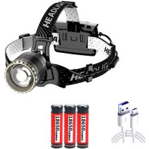 Wiederaufladbare Led-stirnlampe, Superhell, 12.000 Lumen, 3 Beleuchtungsmodi, Mit Gestensensor, Perfekt Zum Laufen, Joggen, Angeln Und Camping