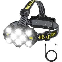 Wiederaufladbare Stirnlampe22.000 Lumen, 10 Leds, 10 Modi, Ultrahelle, Freihändige Stirnlampe [energieklasse A+++].