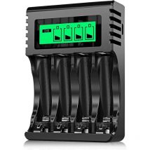 Wiederaufladbares Ladegerät Mit 4 Steckplätzen Zum Schnellen Laden Von Aa- Und Aaa-batterien Mit Usb-anschluss
