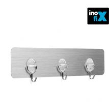Inofix - Wiederverwendbarer Klebebügel mit 3 mobilen Haken aus Edelstahl 1293-7