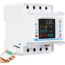 Wifi compteur electrique consommation triphasé 100A 380V ac Smart meter compteur électrique wifi bidirectionnel avec contrôle du temps/protection