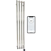 Manissa - wifi Smart Electric Victoria Heated Towel Rail 1500mm x 266mm Polished Stainless Steel Traditional Tall Vertical Bathroom Radiator Towel